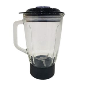 Replacement glass blender jug with black lid